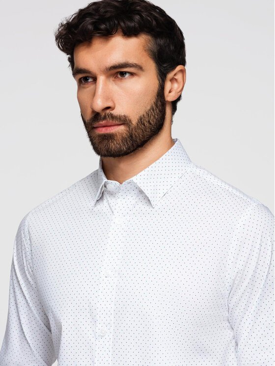 Ombre Ombre Koszula K698 Biały Regular Fit