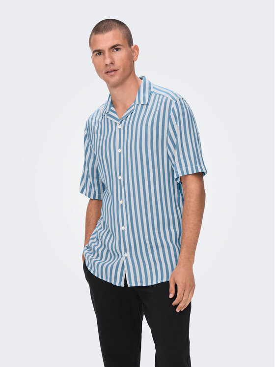 Only & Sons Košeľa 22013267 Modrá Regular Fit