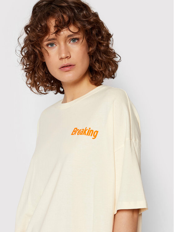 Noisy May Noisy May T-Shirt Tessie 27020437 Beżowy Oversize
