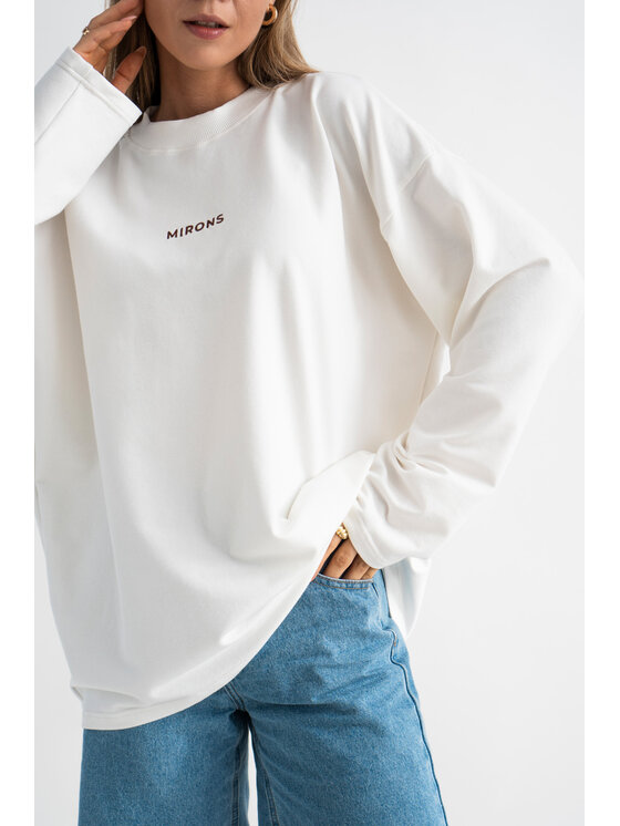 Mirons Mirons Bluzka Longsleeve Cream Face Écru Oversize