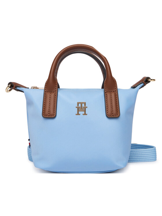Tommy Hilfiger Tommy Hilfiger Дамска чанта Popette Micro Tote AW0AW18368 Светлосиньо