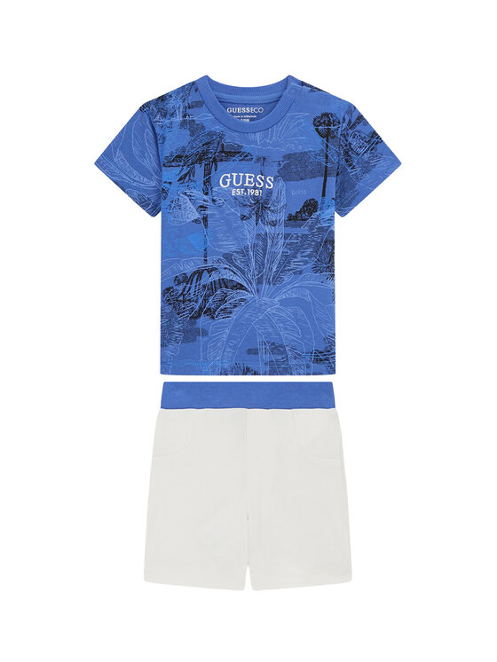 Guess Set tricou și pantaloni scurți I6GG10 K8HM4 Albastru Regular Fit