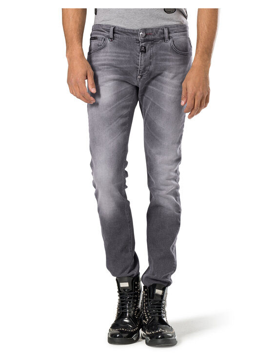 PHILIPP PLEIN PHILIPP PLEIN Džínsy 30788 Sivá Slim Fit