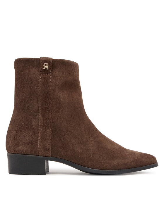 Tommy Hilfiger Botki Pointy Zip Bootie FW0FW08981 Brązowy