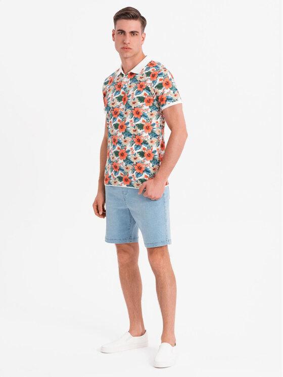 Ombre Ombre Polo OM-POSS-0149 Kolorowy Regular Fit