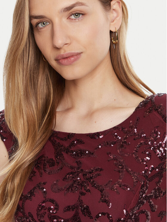 Rinascimento Rinascimento Rochie de seară CFC0125132003 Vișiniu Slim Fit