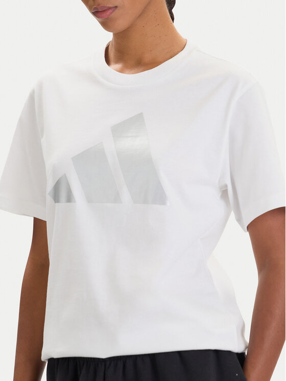 adidas adidas T-Shirt Holiday Metallic Graphic JM4427 Weiß Regular Fit