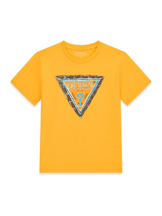 Guess Guess T-krekls L6GI00 K8HM4 Dzeltens Regular Fit