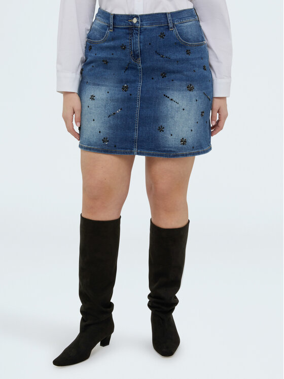 Fiorella Rubino Fiorella Rubino Minigonna 1438T000379N024 Blu A-Line Fit