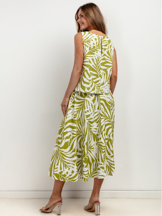Tessita Tessita Spódnica midi T424/3/XXL Zielony A-Line Fit