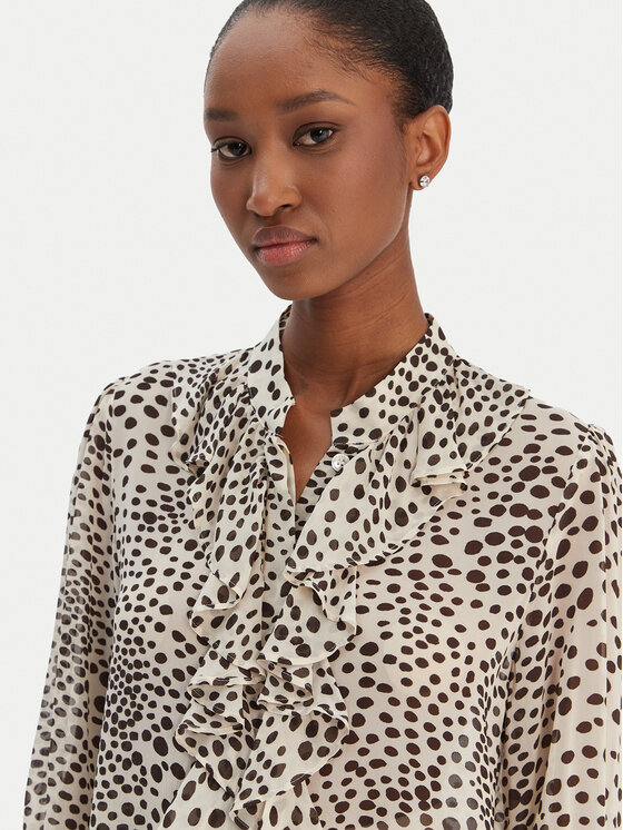 Marella Marella Cămașă Canapa 2613111151 Écru Regular Fit