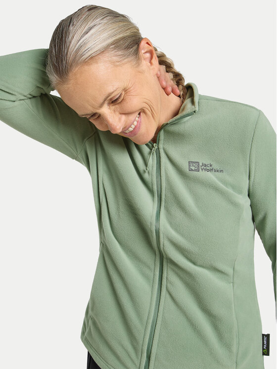 Jack Wolfskin Jack Wolfskin Felpa di pile Taunus Fz 1711391 Verde Regular Fit