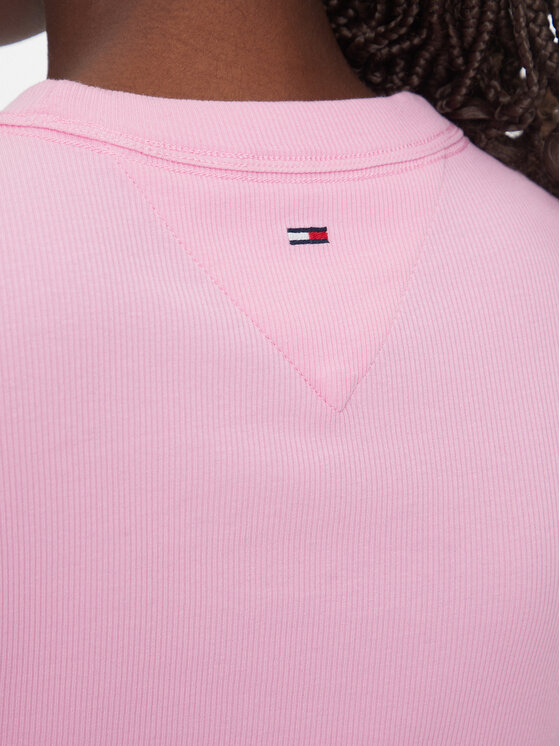 Tommy Jeans Tommy Jeans T-Shirt Script Label DW0DW21402 Rosa Slim Fit
