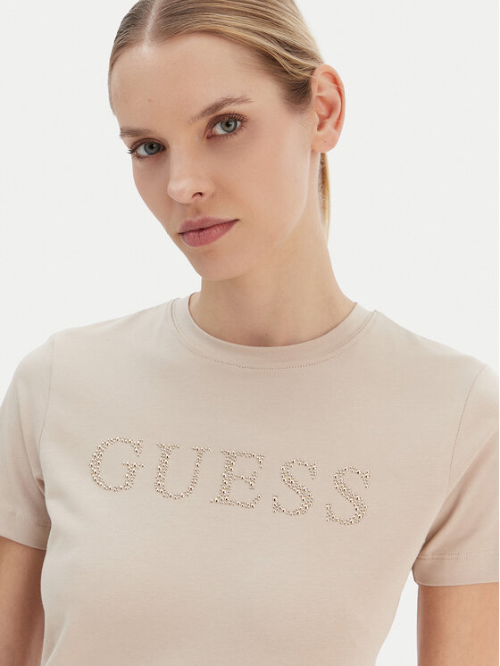 Guess Guess Marškinėliai V6RI20 J1314 Smėlio Regular Fit