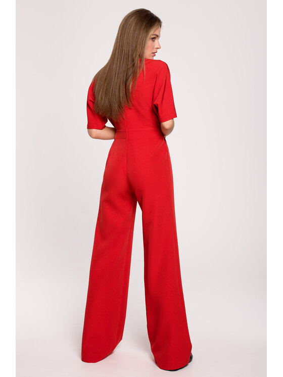 Stylove Stylove Kombinezon S285 Czerwony Regular Fit