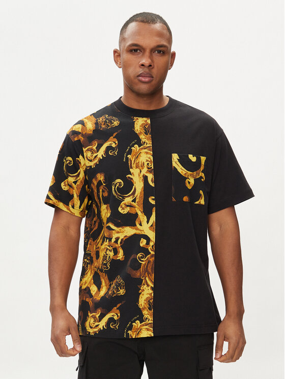 Versace Jeans Couture Versace Jeans Couture Marškinėliai 76GAH611 Juoda Regular Fit