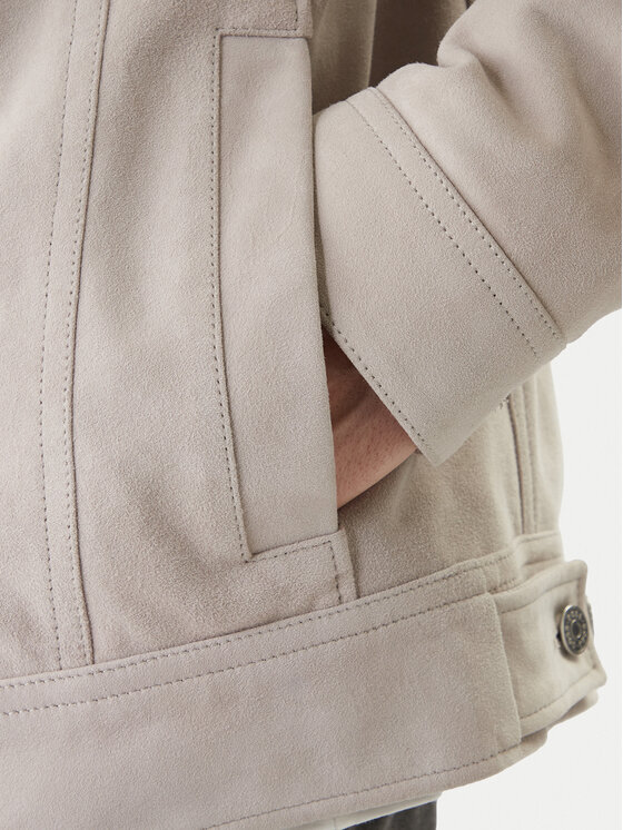 BOSS BOSS Geacă de piele Johot 50552130 Gri Regular Fit