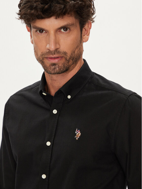 U.S. Polo Assn. U.S. Polo Assn. Marškiniai MUP3247 Juoda Slim Fit