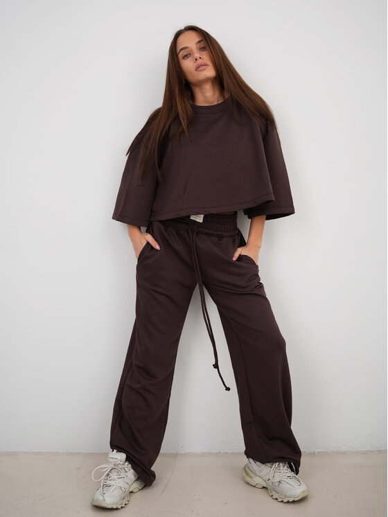 MissDenim MissDenim Top Crop Top Brązowy Oversize