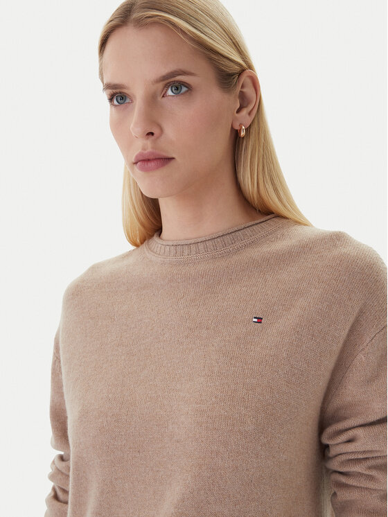 Tommy Hilfiger Tommy Hilfiger Pulover WW0WW46438 Bež Regular Fit