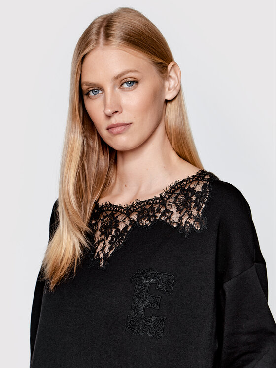Ermanno Firenze Ermanno Firenze Rochie tricotată Q016ED4 Negru Relaxed Fit