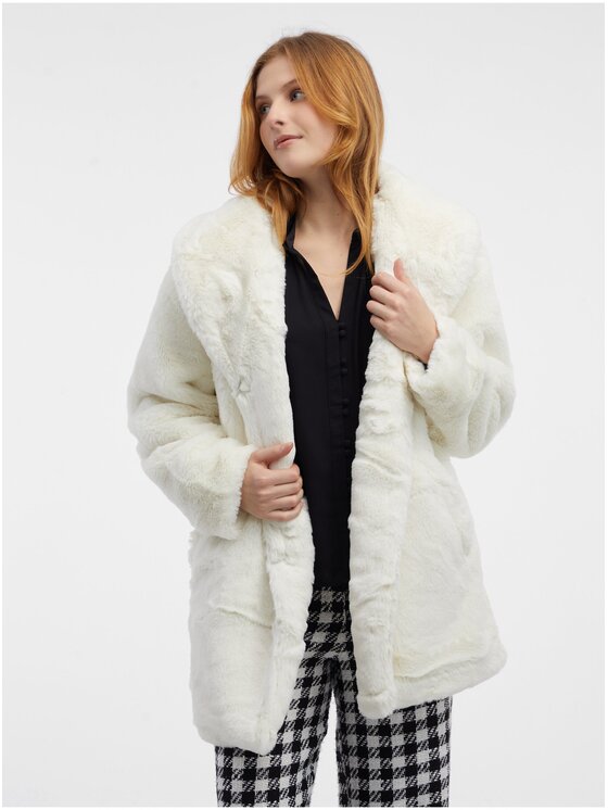 Orsay Orsay Płaszcz 839019029000__L Koralowy Regular Fit