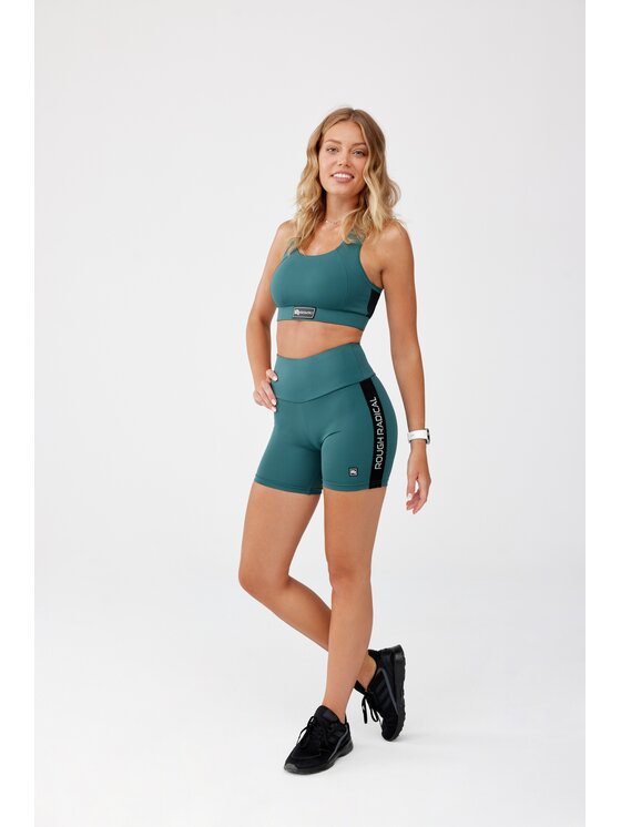 ROUGH RADICAL ROUGH RADICAL Szorty sportowe BRUSH PRO SHORTS Zielony Slim Fit
