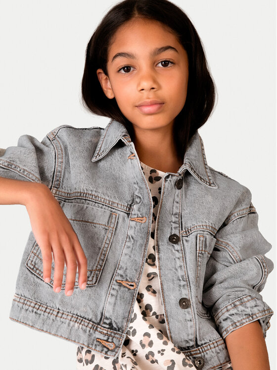 Mayoral Mayoral Kurtka jeansowa 6406 Szary Regular Fit