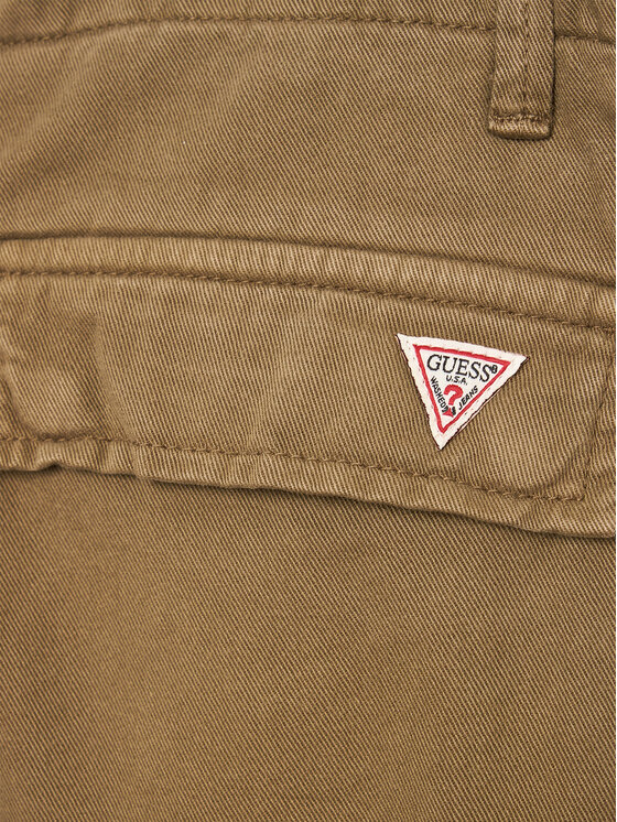 Guess Guess Kalhoty z materiálu L3YB04 WE1L0 Zelená Relaxed Fit