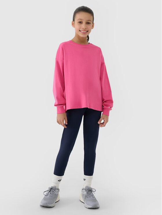 4F 4F Komplet 3 longsleeve 4FJWSS25TLONF377-54S Różowy Oversize