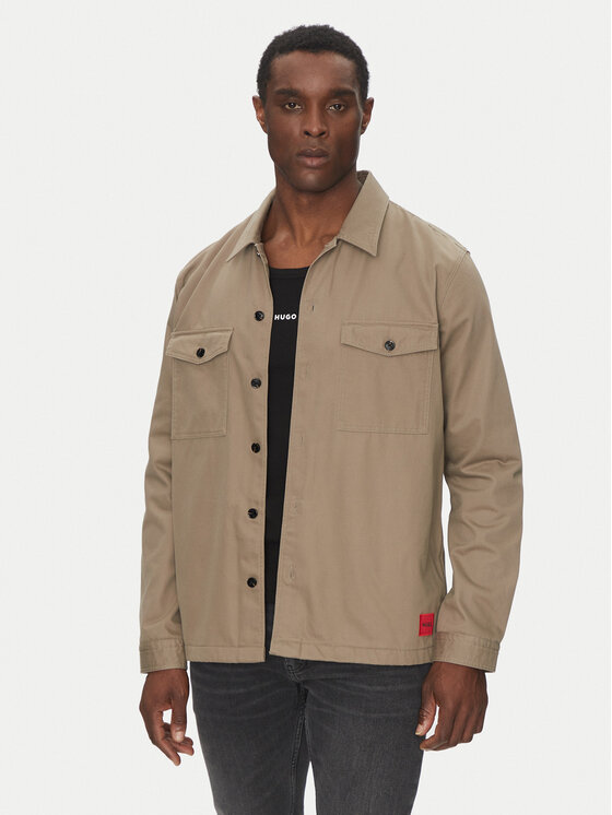 HUGO Giacca di jeans Enalu 50468744 Marrone Oversize, taglia : L