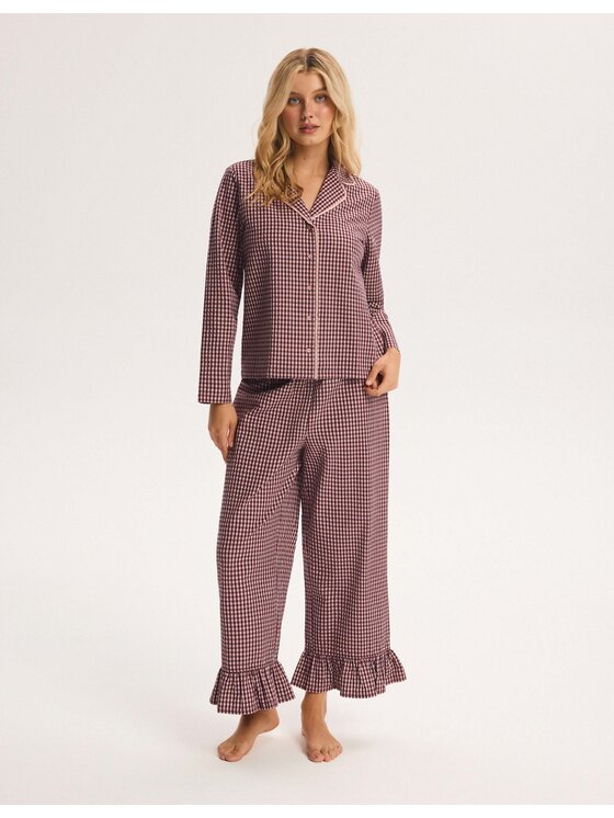 Esotiq Esotiq Piżama 45917 Brązowy Regular Fit