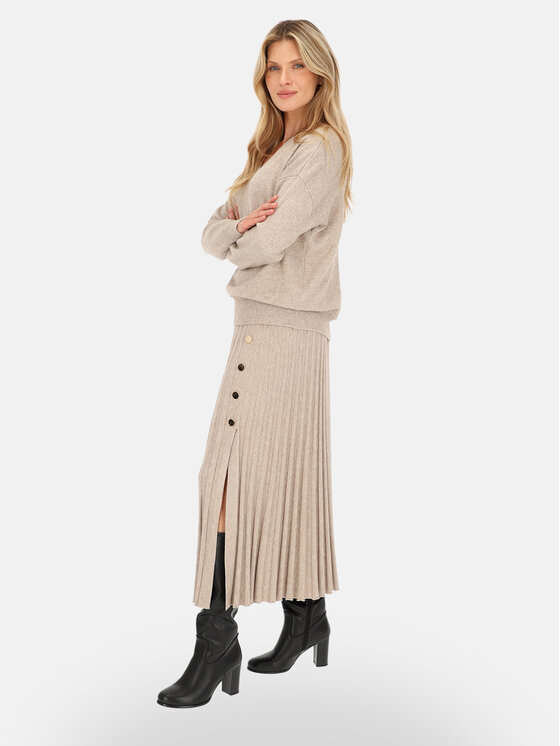 L’AF L’AF Sweter Aura Beżowy Regular Fit