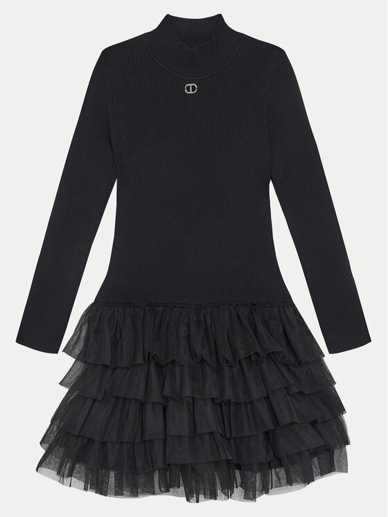 TWINSET TWINSET Kleid für den Alltag 242GJ3121 Schwarz Regular Fit