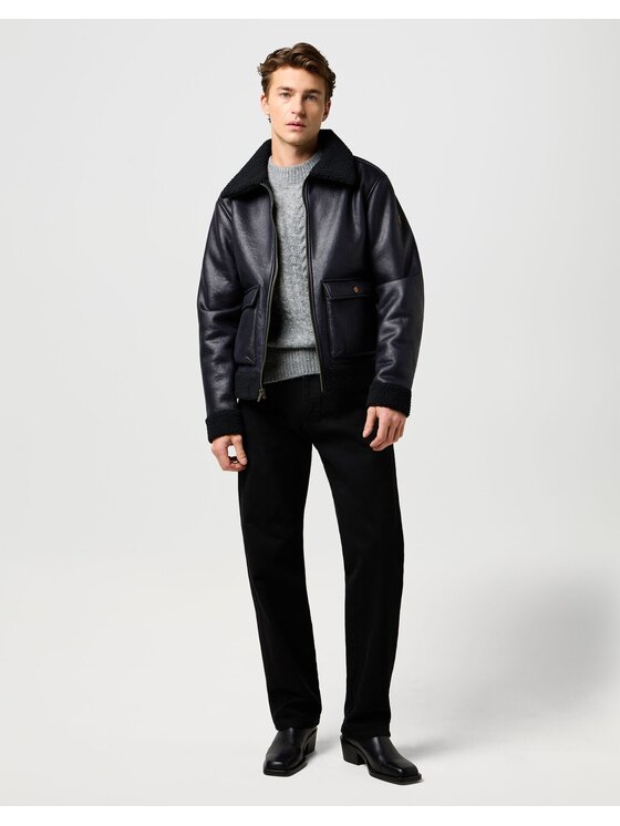 Wrangler Wrangler Pārejas jaka SHEARLING JACKET Melns Regular Fit