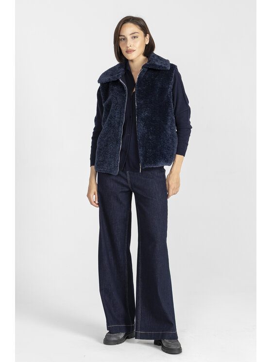 Deni Cler Milano Damska 'Kamizelka, rozmiar 42, Granatowa, W-DC-4054-E5-F6-58-1