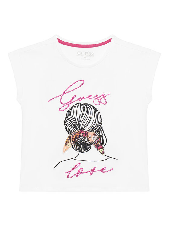 Guess T-Shirt J5GI25 K6YW4 Biały Regular Fit
