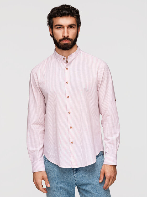 Ombre Ombre Koszula OM-SHCS-0189 Różowy Regular Fit