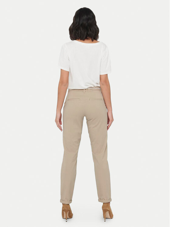 ONLY ONLY Auduma bikses 15218519 Bēšs Regular Fit
