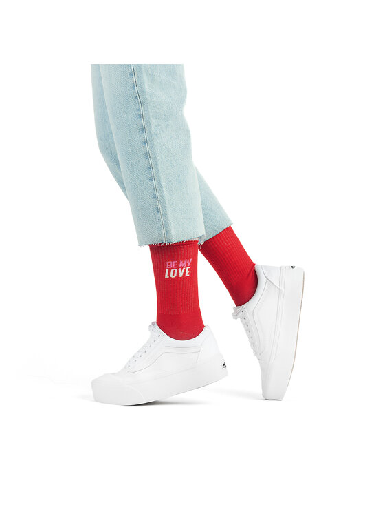 Zooksy Zooksy Skarpety wysokie unisex TRUE LOVE Czerwony