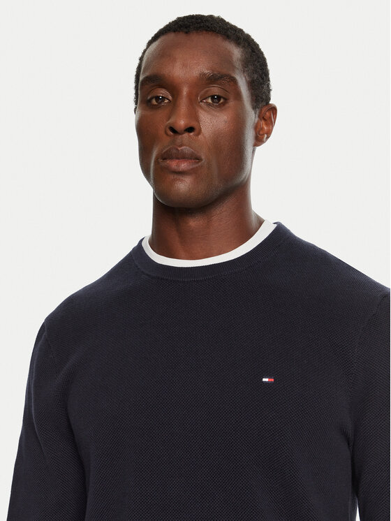 Tommy Hilfiger Tommy Hilfiger Sweter MW0MW36347 Granatowy Regular Fit