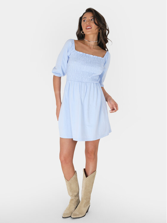 Brave Soul Brave Soul Sommerkleid LDRJ-624FOLLEN Himmelblau Straight Fit