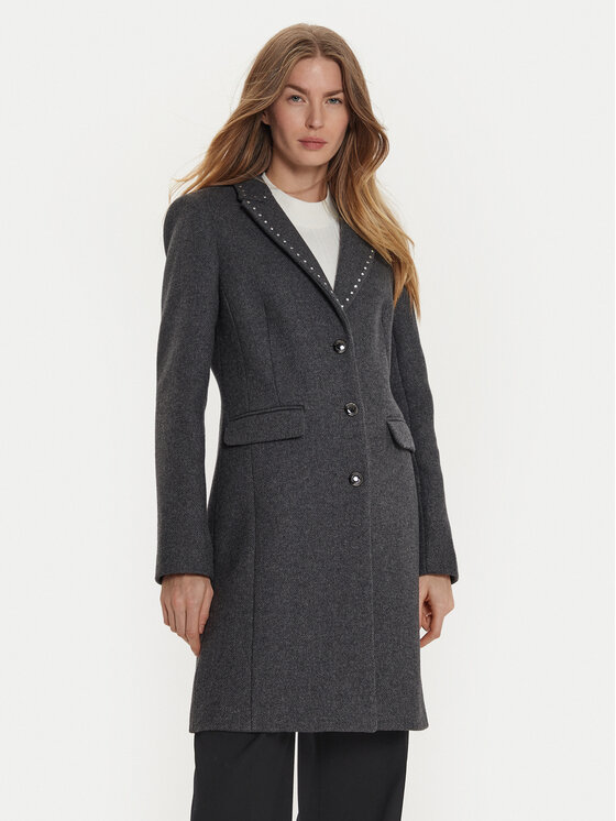 Morgan Morgan Palton de lână 242-GLAM Gri Regular Fit