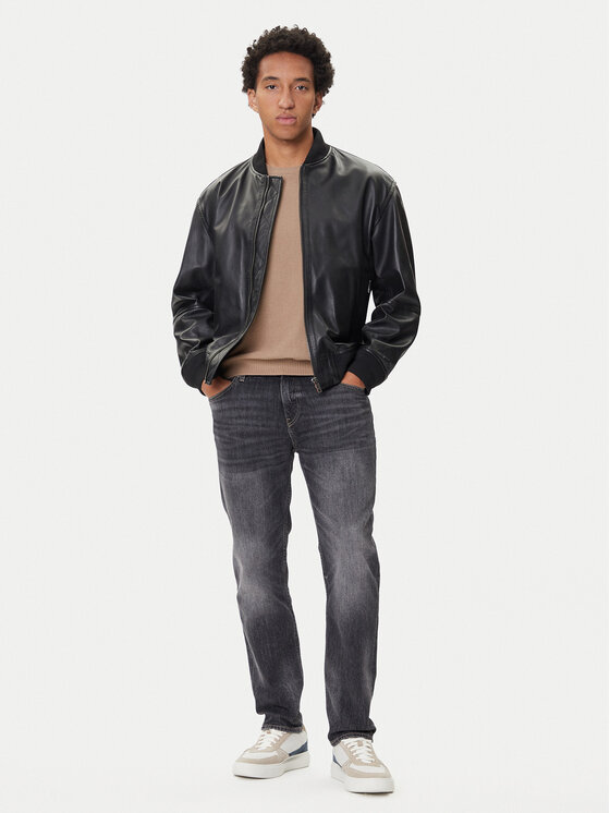 BOSS BOSS Кожено яке Jobrice 50547545 Черен Regular Fit