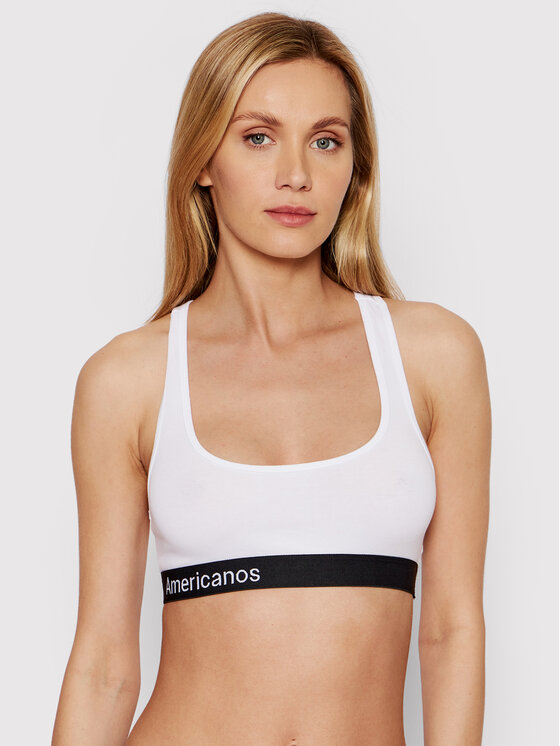 Americanos Sutien Bralette Racer Alb