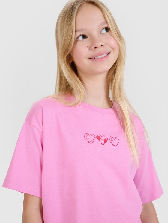 4F 4F T-shirt 4FJRSS25TTSHF2821-54S Rosa Oversize