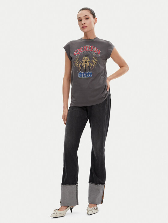 PINKO PINKO T-Shirt Marrakech 104603 A2DA Szary Regular Fit