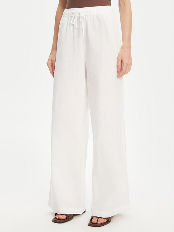 Mustang Mustang Pantaloni di tessuto Tuscaloosa 1016583 Bianco Wide Fit