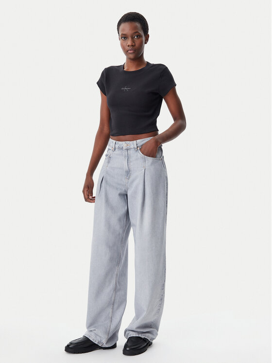 Calvin Klein Jeans Calvin Klein Jeans Tričko LV047AB802 Čierna Regular Fit