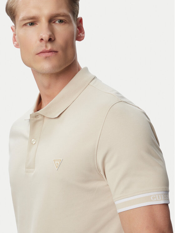 Guess Guess Polo M6GP60 K3076 Ανοιχτό μπεζ Regular Fit